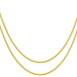 NWT JTV 18k Yellow Gold Over Sterling Silver Popcorn Chain Necklaces 24 28 Inch